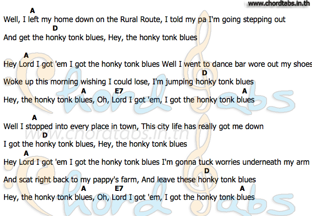 คอร์ด Honky_Tonk_Blues Hank Williams