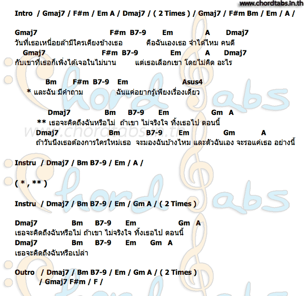 คอร์ด ถ้าวันหนึ่ง AJIN
