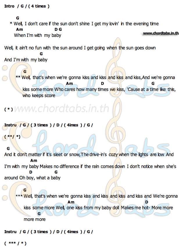 คอร์ด I_Don’t_Care_If_The_Sun_Don’t_Shine Elvis presley