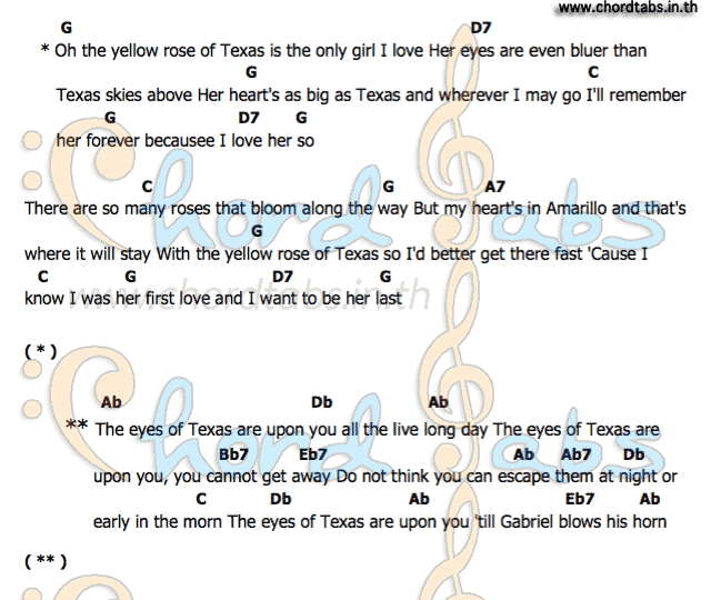 คอร์ด The_Yellow_Rose_Of_Teas_The_Eyes_Of_Texas Elvis presley