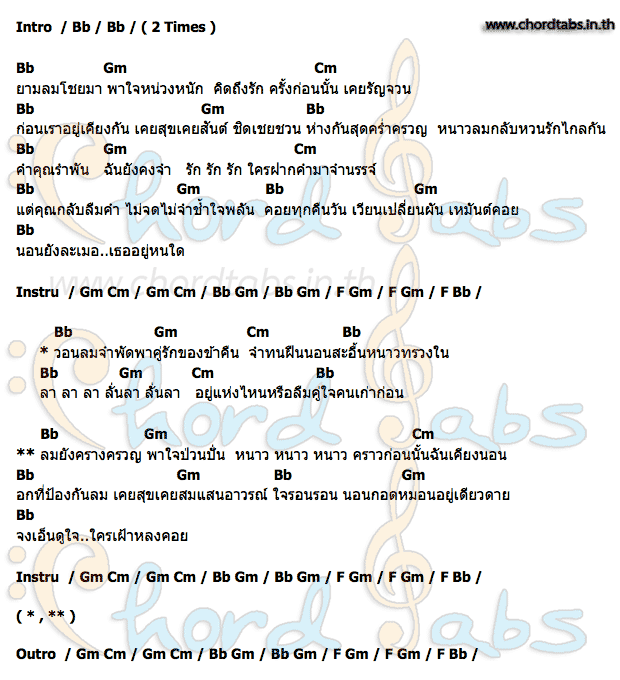 คอร์ด วอนลมฝากรัก เปาวลี พรพิมล