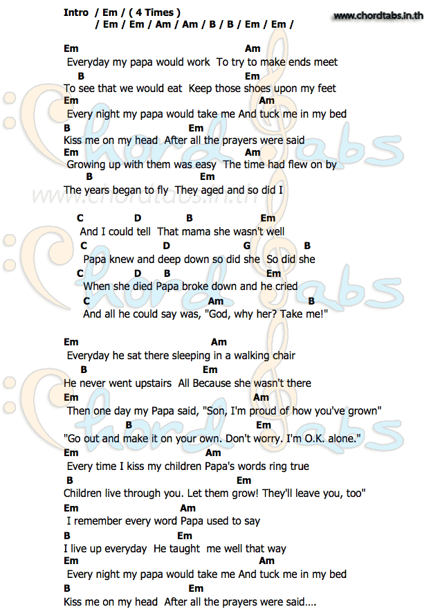 คอร์ด Papa Paul Anka