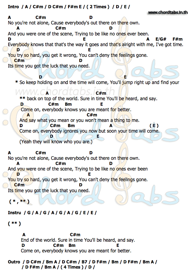 คอร์ด You're_Not_Alone Embrace
