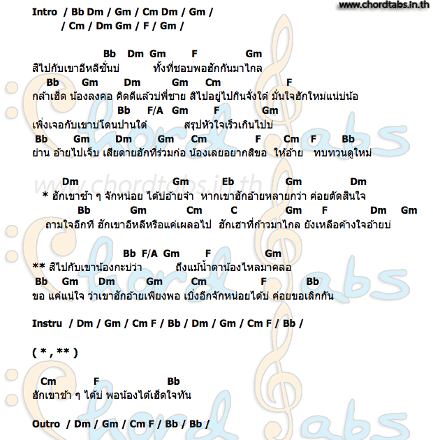 คอร์ด ฮักเขาช้าๆได้บ่ ดาว ชลิตา