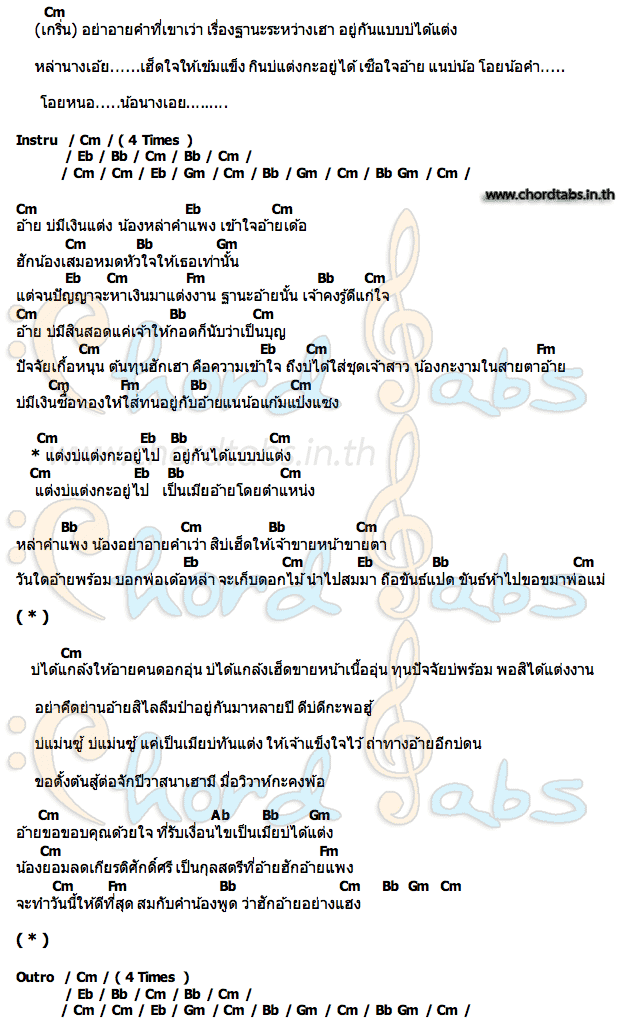 คอร์ด แต่งบ่แต่งก็อยู่ไป ชานนท์ พลกองเส็ง