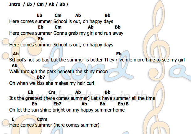 คอร์ด Here_Comes_Summer JERRY KELLER