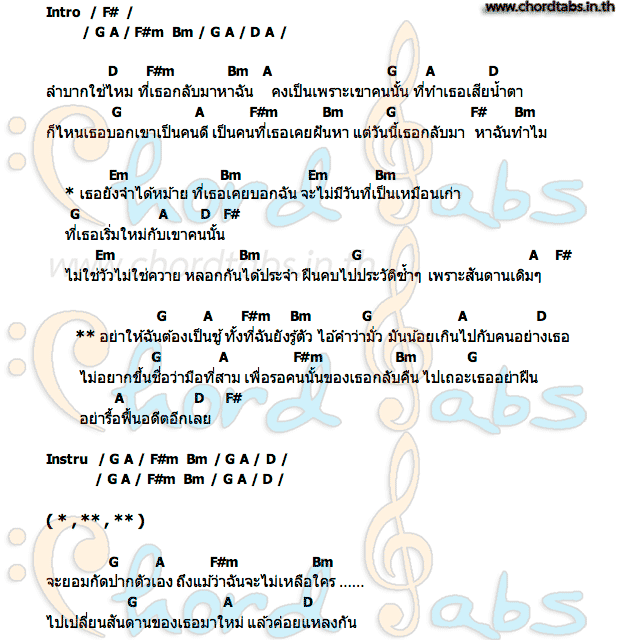 คอร์ด ชู้ที่รู้ตัว วงทางด่วน