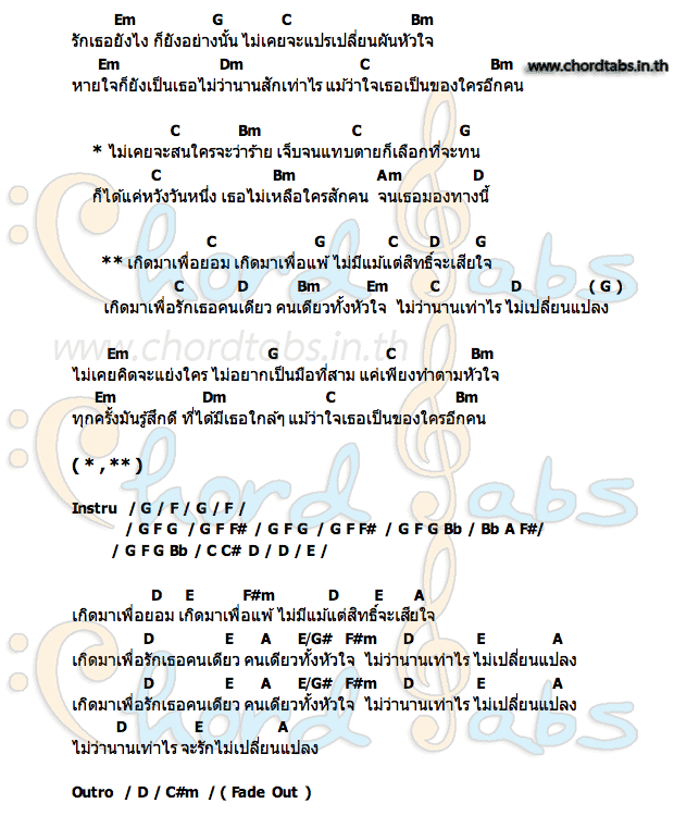 คอร์ด ของตาย Morning Soon