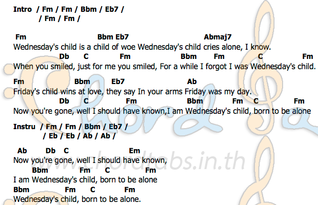 คอร์ด Wednesday’s_Child Matt Monro