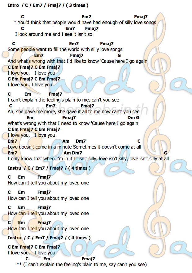 คอร์ด Silly_Love_Songs Paul Anka