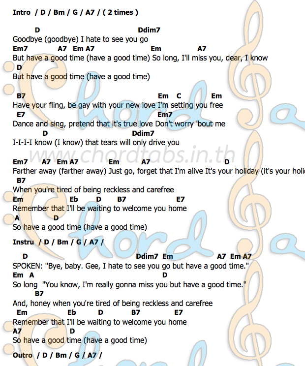 คอร์ด Have_a_Good_Time Sue Thompson