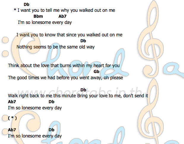 คอร์ด Walk Right Back The Everly Brothers