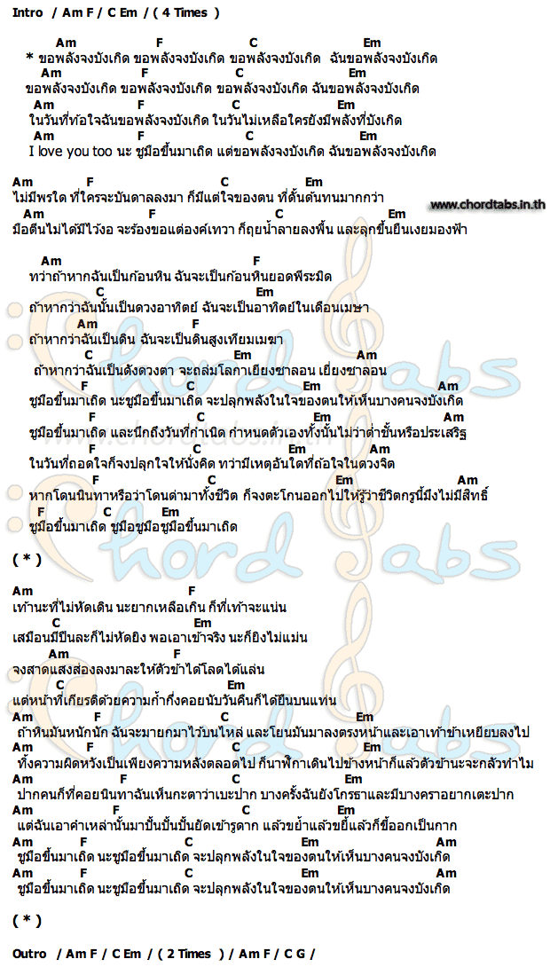 คอร์ด ขอพลังจงบังเกิด ปู่จ๋านลองไมค์ PMC