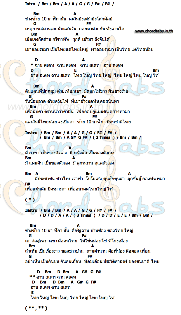 คอร์ด ฉานสเตท เสก โลโซ
