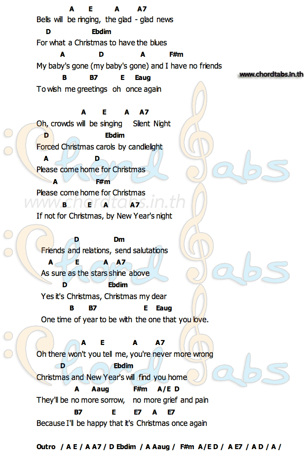 คอร์ด Please Come Home For Christmas Bon Jovi
