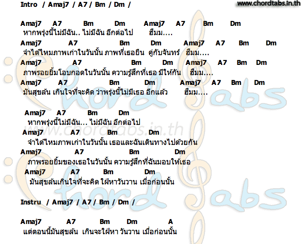 คอร์ด พรุ่งนี้ Warin วรินทร์