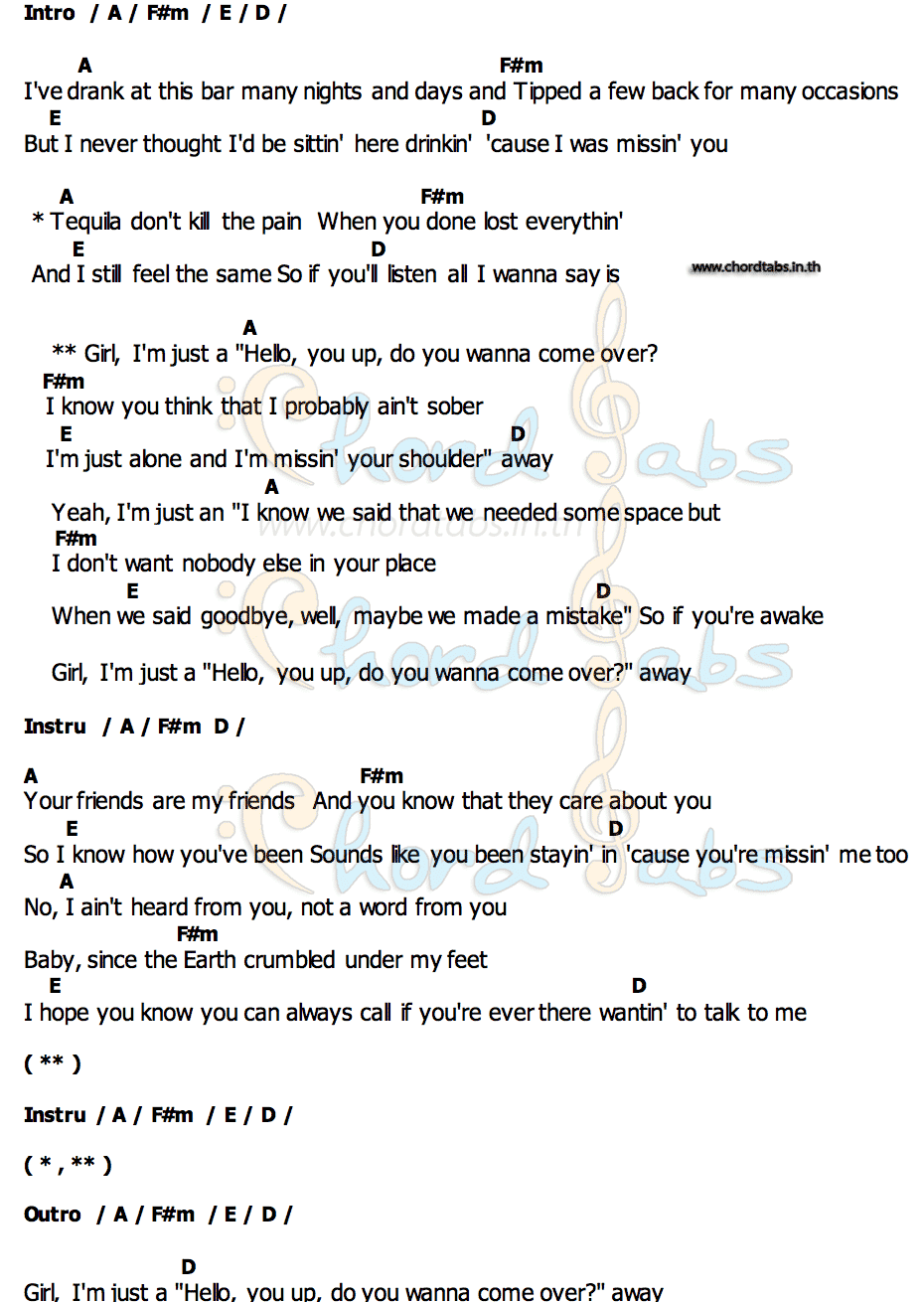คอร์ด Hello  You Up Sean Stemaly