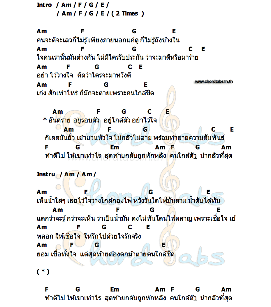 คอร์ด คนใกล้ตัว เอกกมล บุญโพธิ์ทอง
