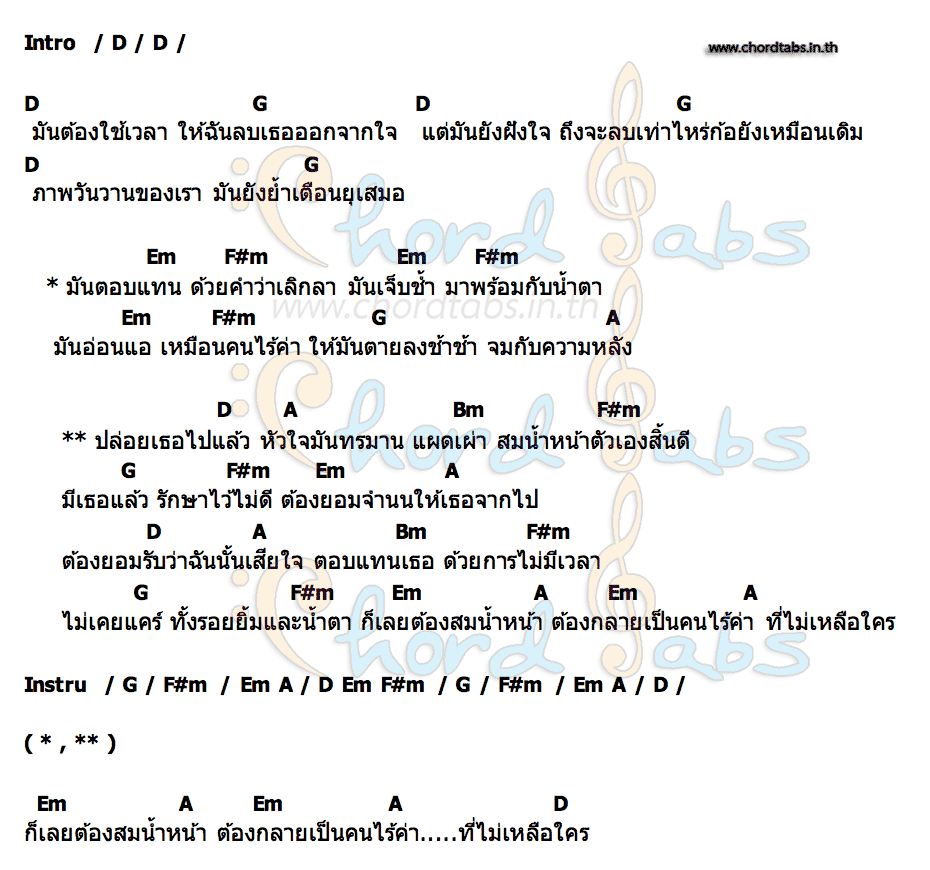 คอร์ด ไม่เหลือใคร เบลล์ ปรินธร