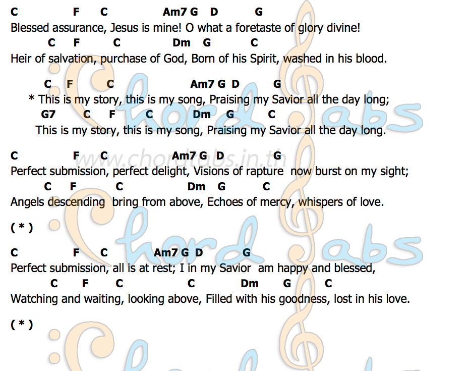 คอร์ด Blessed Assurance Misc Praise Songs