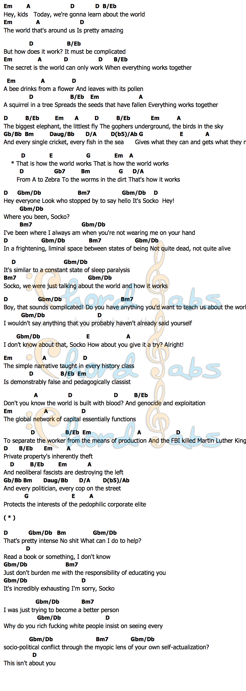 คอร์ด How The World Works Bo Burnham