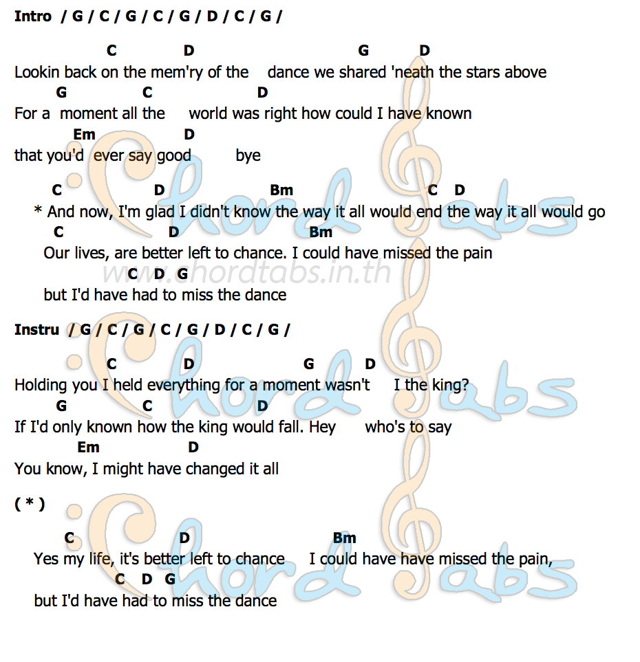 คอร์ด The Dance Garth Brooks