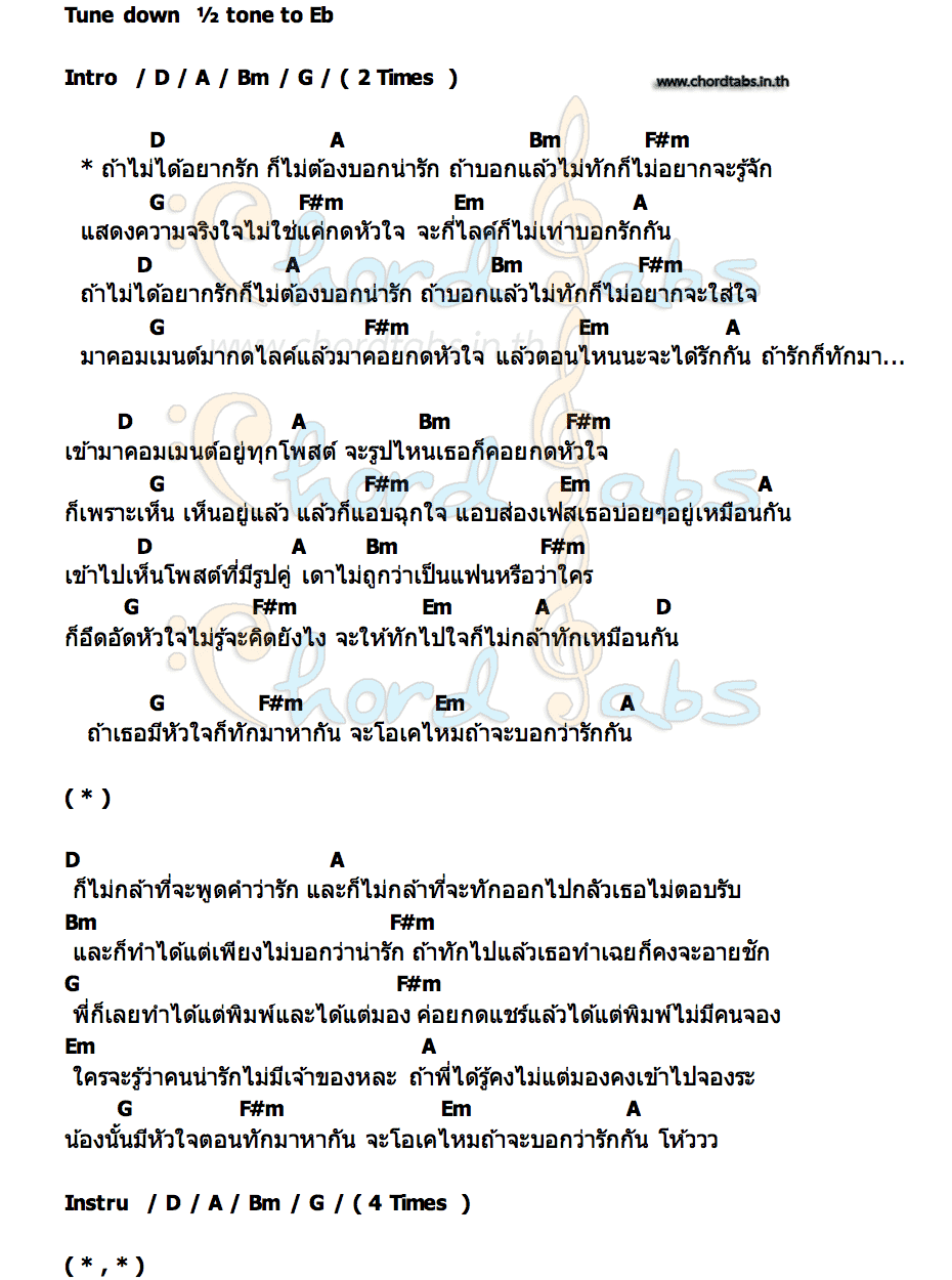 คอร์ด ถ้ารักก็ทักมา ลิน สุชาวดี X แพรว แพรวพรรณ Ft. SON (ซัน) NPY