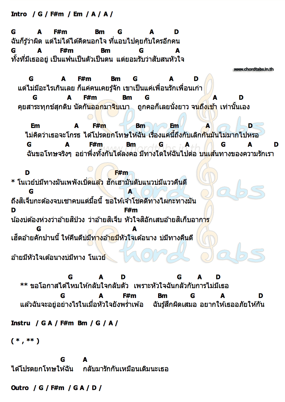 คอร์ด บ่มีทาง ( NO WAY ) แสตมป์ มัชฌิมา