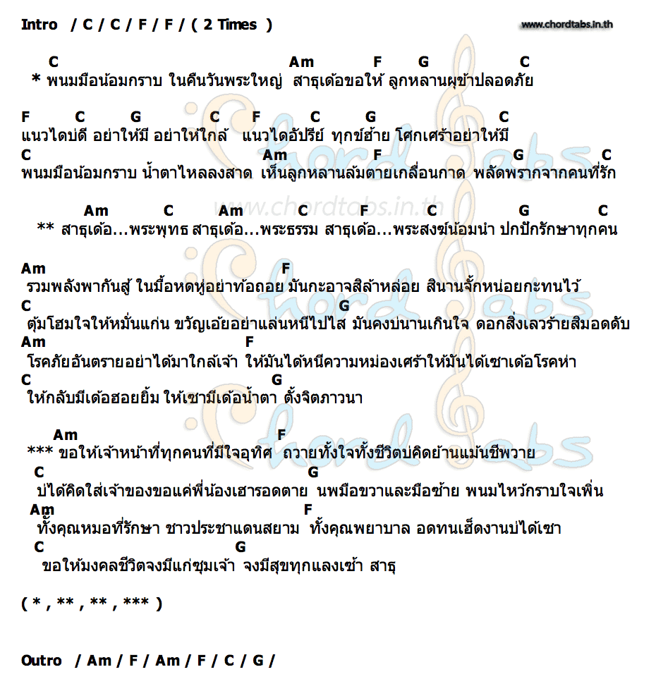 คอร์ด สาธุเด้อ อู๊ด ชุมแพ