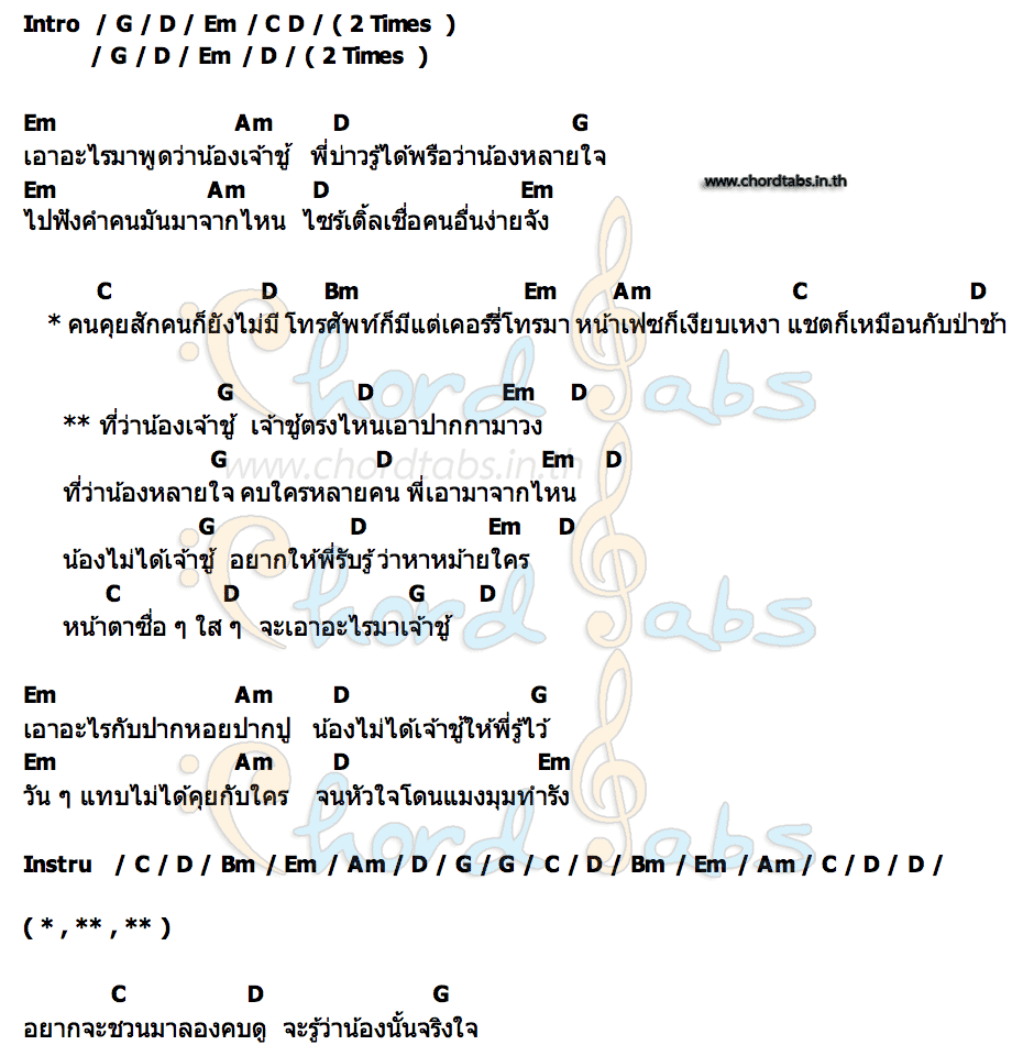 คอร์ด เจ้าชู้ตรงไหนเอาปากกามาวง แตง ศศิวรรณ (ต.แตง 300)