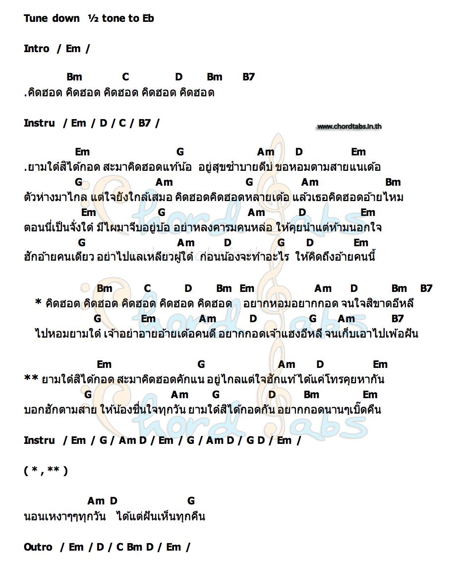 คอร์ด ยามใด๋สิได้กอด ระกะแหลม