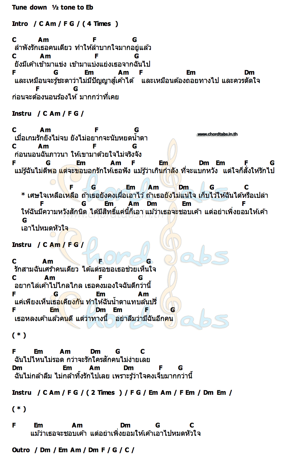 คอร์ด ใจเหลือเหลือ ต้นข้าว Rsiam