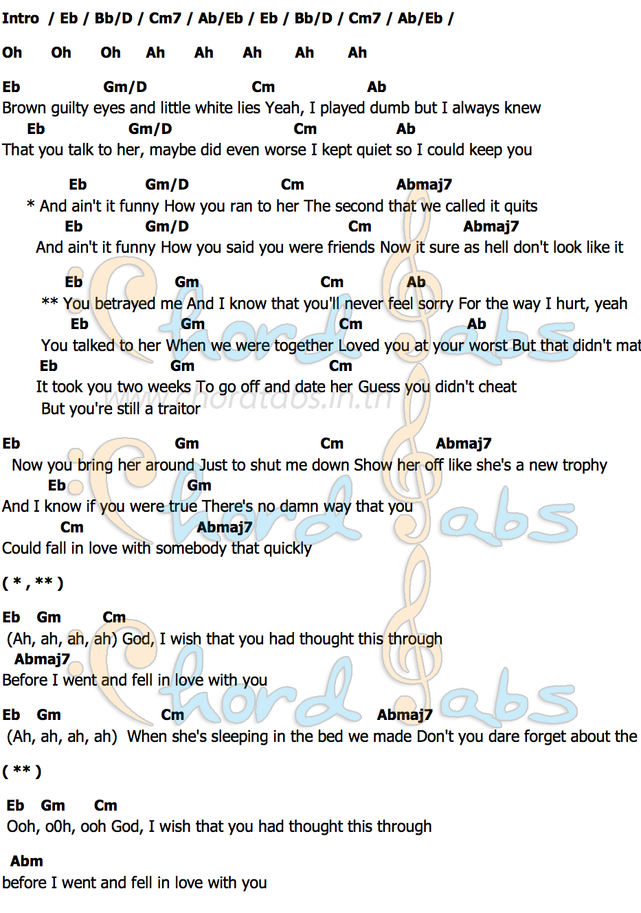 Olivia Rodrigo - traitor (Lyrics) Chords - Chordify