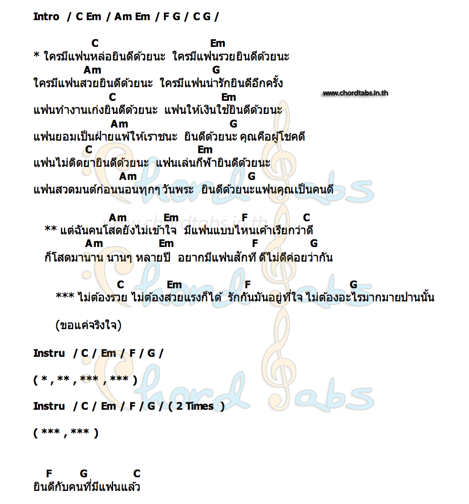 คอร์ด แต่ฉันคนโสด ชนกันต์ ทองอภิชาติ
