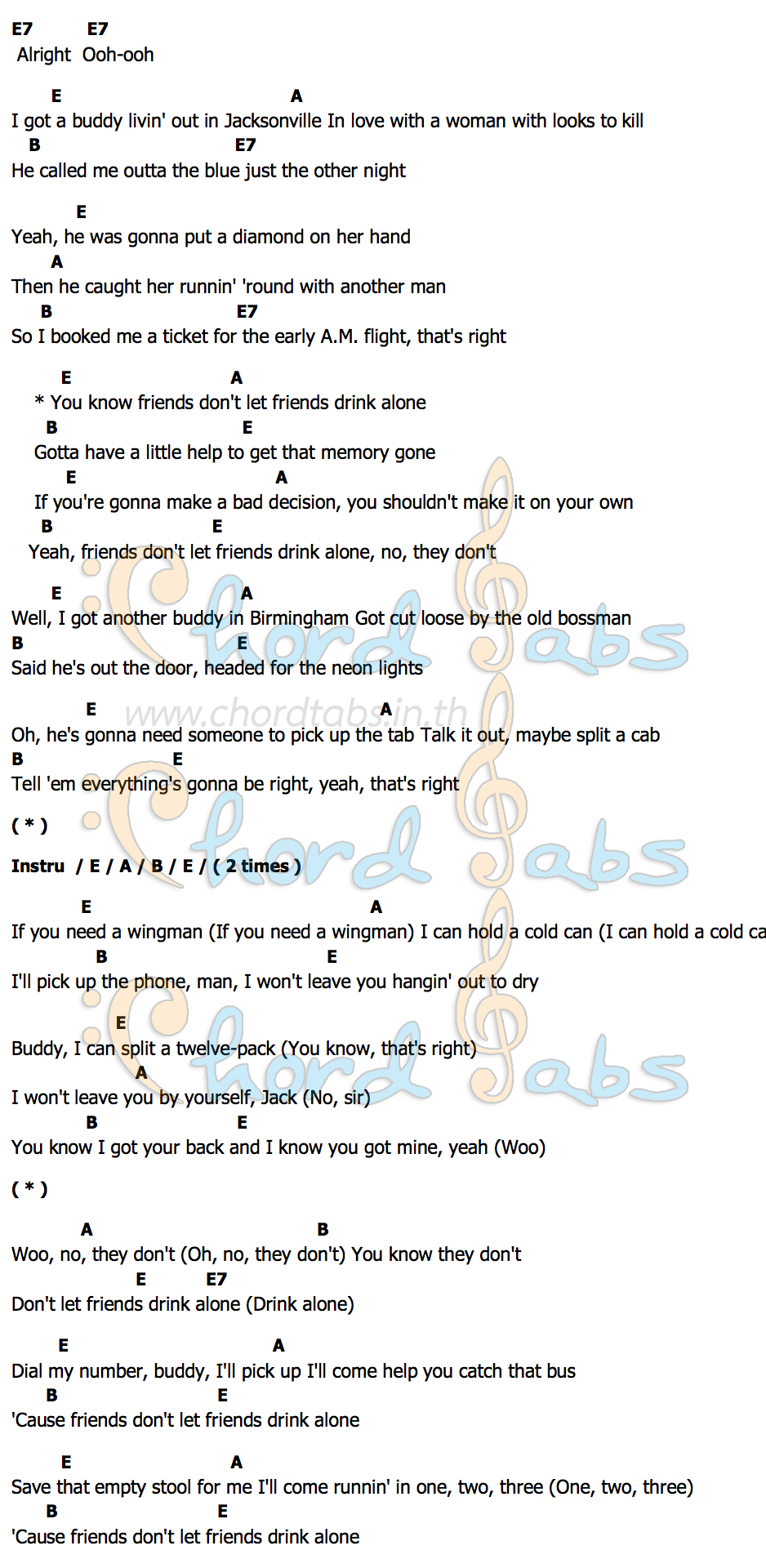 คอร์ด Friends Dont Let Friends Lady A (Lady Antebellum)