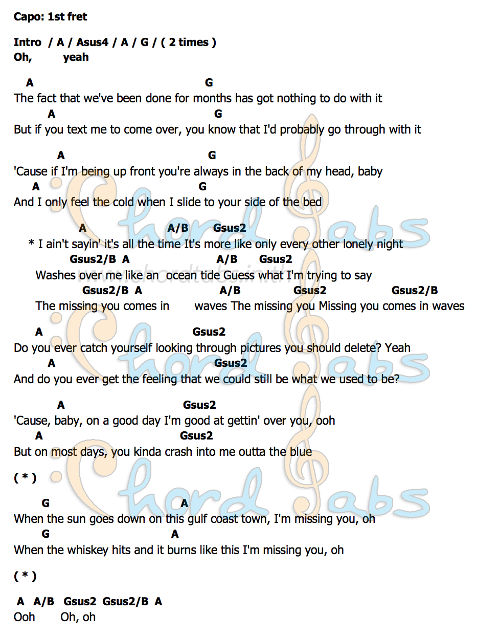 คอร์ด In Waves Lady A (Lady Antebellum)