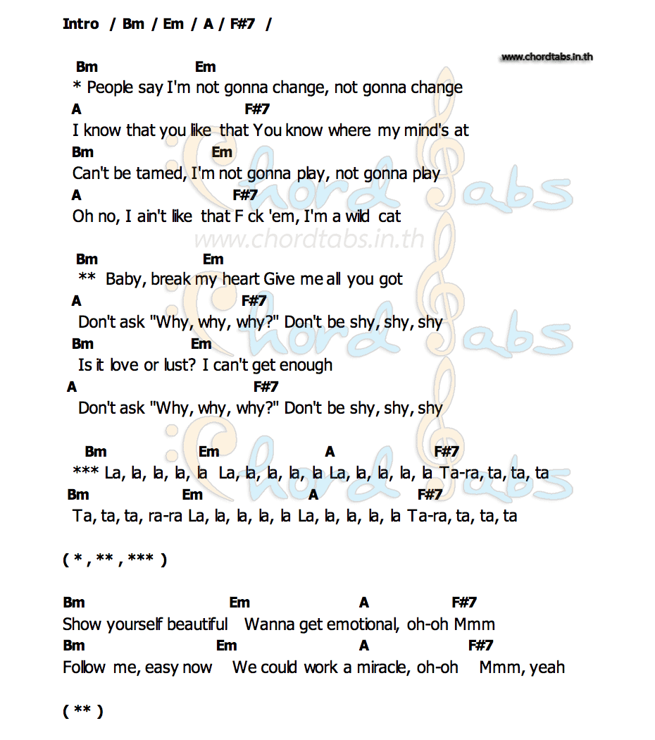 คอร์ด Don t Be Shy Tiësto & Karol G