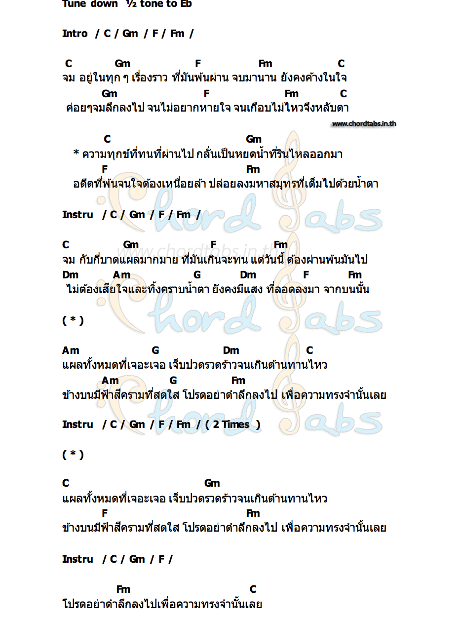 คอร์ด ปล่อยให้เป็นเรื่องของเมื่อวาน melmore