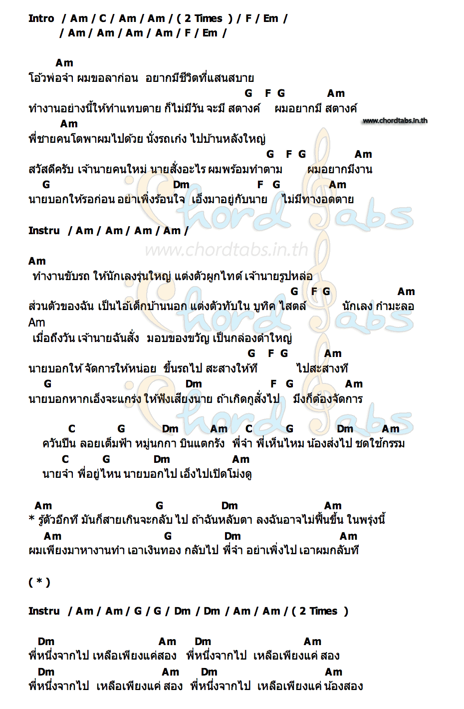 คอร์ด ชายสอง มาณพ