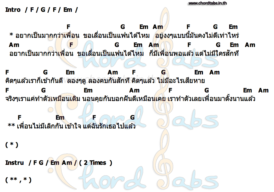 คอร์ด เพื่อนชุบแป้งทอด (more than friends) พัด Vorapat x Kinkaworn x DoubleBam