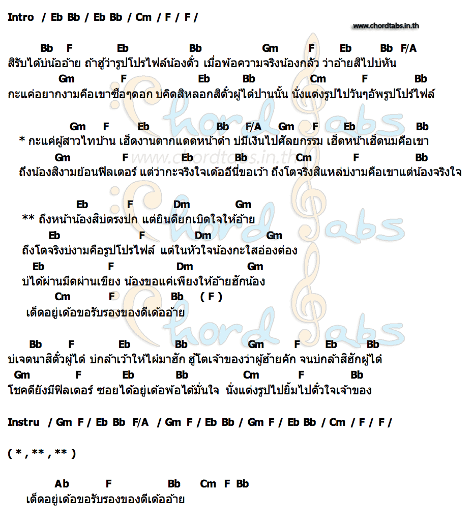 คอร์ด หน้าบ่ตรงปก เจน วงนิยม