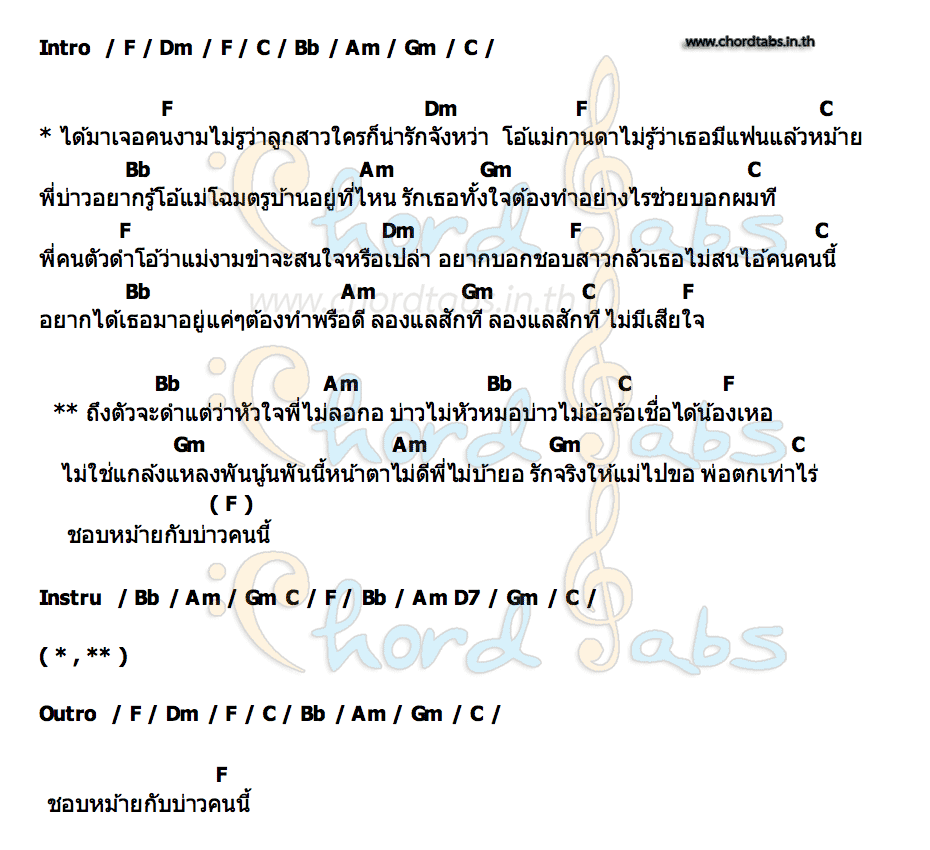คอร์ด ชอบหม้ายกับบ่าวคนนี้ หนวด จิรภัทร x นิล แทมมะริน