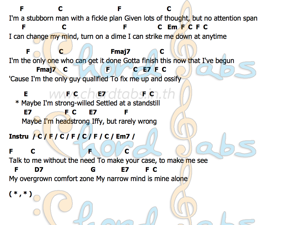 คอร์ด Stubborn Man The Antlers