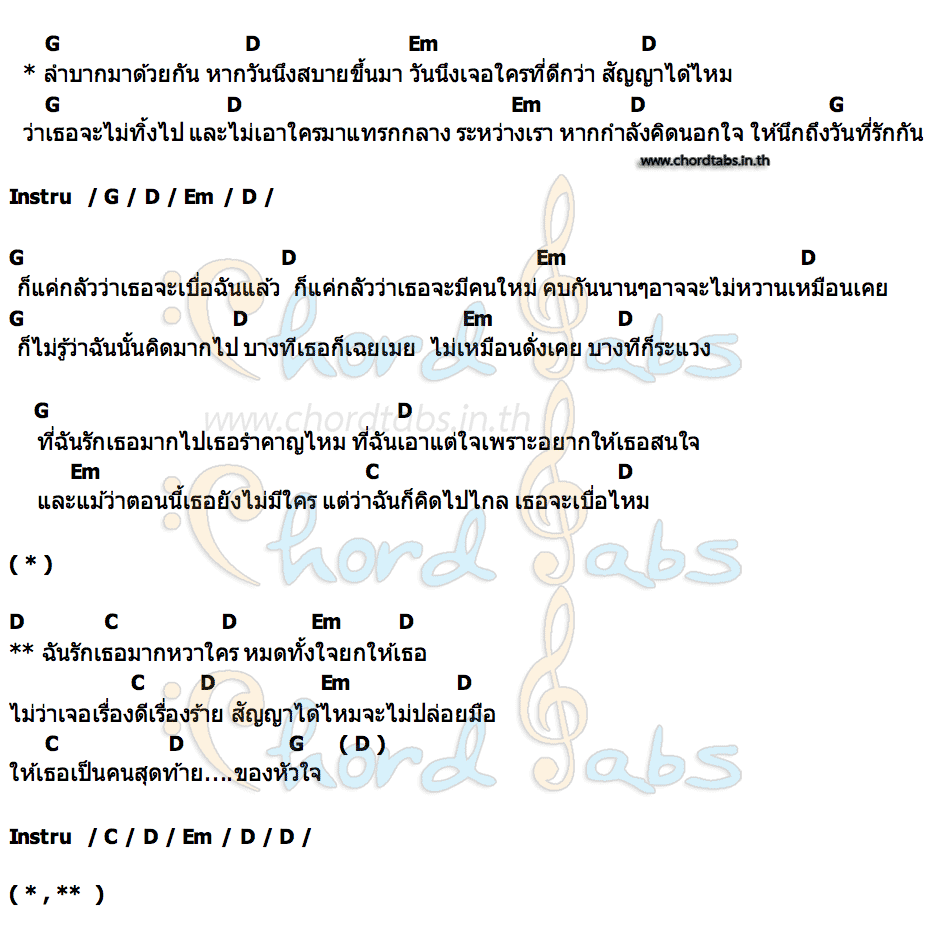 คอร์ด ลำบากมาด้วยกัน ครีม ธัญชนก