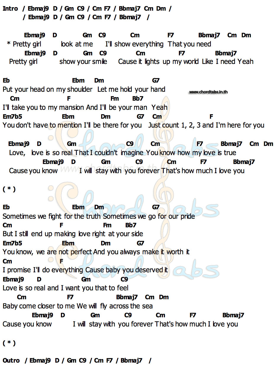 คอร์ด Pretty Girl Jepzie
