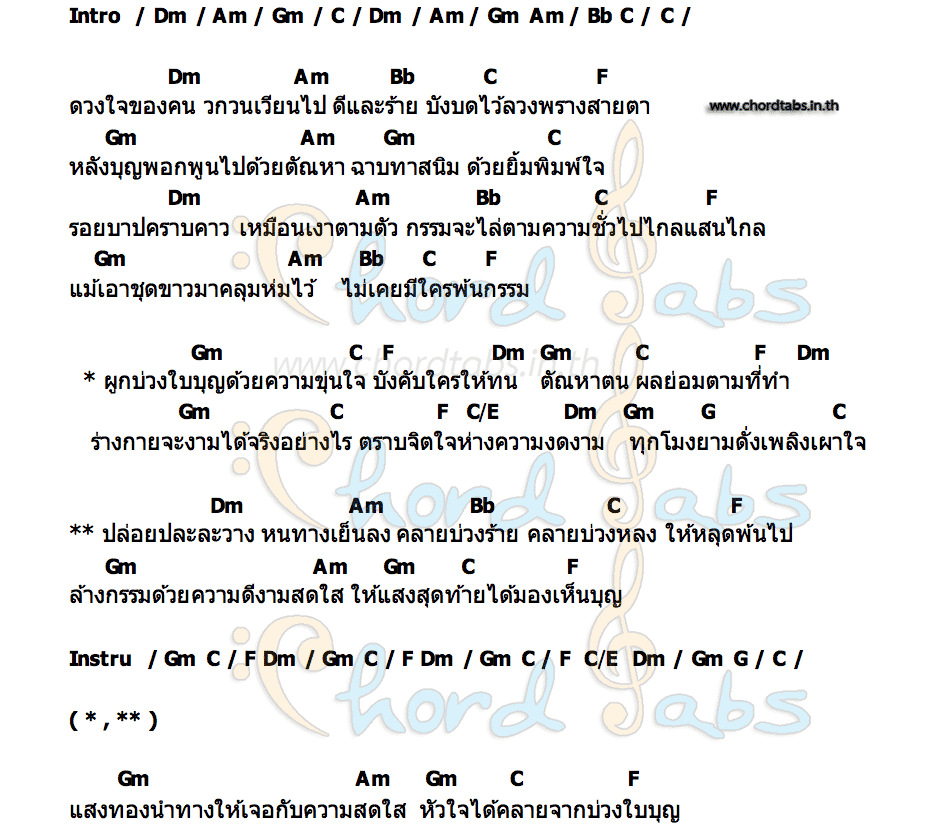 คอร์ด บ่วงใบบุญ กมลชนก เขมะโยธิน