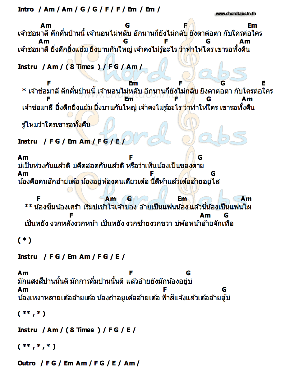 คอร์ด เจ้าช่อมาลี2022 Miss Esan