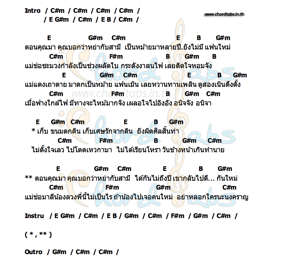 คอร์ด แม่หม้ายรายวัน เอิร์ธ โฟร์เอส
