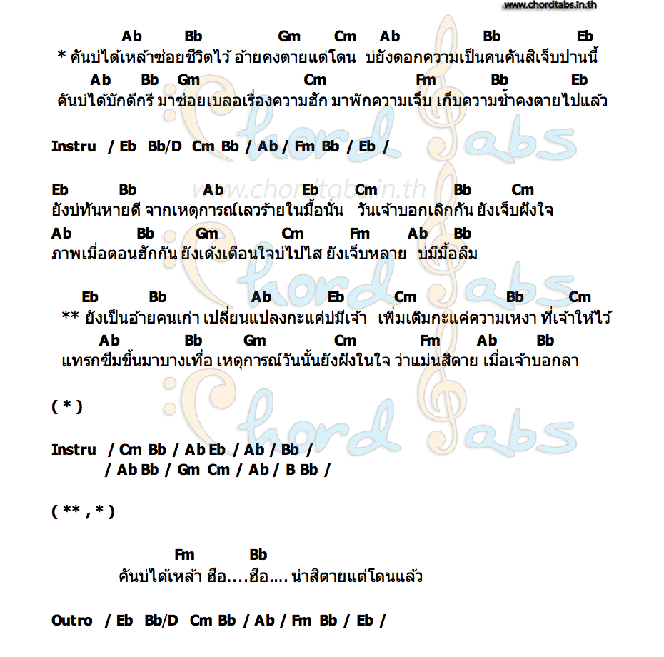 คอร์ด เหล้าซ่อยชีวิต อ๊อฟ ธนาธร ท็อปไลน์