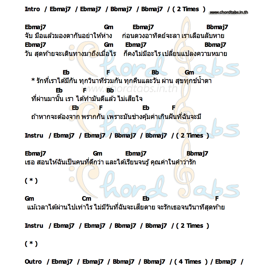 คอร์ด จนวินาทีสุดท้าย (Until The End Of Time) NOTAPOL SRICHOMKWAN